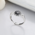 wholesale S925 Sterling Silver Retro Niche Design Starry Drip Glaze Trendy Creative Hip-Hop Style Adjustable Ring for Men and Women-0-0