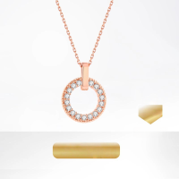 wholesale 18k Gold, Rose Gold, Au750, Platinum with Lab-Grown Diamond Genuine O-Pendant Necklace-18k gold necklace with cultured diamonds