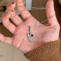 wholesale 925 Sterling Silver Full Diamond-Encrusted Shovel Pendant Necklace for Women, Unique Small Shovel Design, High-End Sense Collarbone Chain-0-0