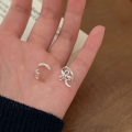 wholesale S925 Sterling Silver Bow Earrings for Women, New Collection, Korean-Japanese Style Light Luxury Minimalist Fashion, Cold Tone Trendy Ear Accessories-0-4