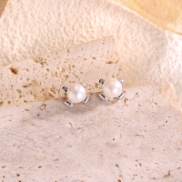wholesale S925 metal new Korean style fresh and sweet minimalist freshwater pearl earrings for women, small and exquisite fashionable ear accessories wholesale-Natural freshwater pearl earrings/approximately 1.9g ED021867