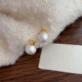 wholesale S925 Sterling Silver Cotton Pearl Earrings for Women, French Minimalist Luxury, Advanced and Simple, Face-Flattering, Understated Small Earrings-0-6
