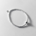wholesale S925 Silver Round Bead Pearl Bracelet Summer String Bead Elastic Rope Women's Bracelet S4687-0-3
