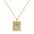 wholesale 10K Gold New Fashionable Light Luxury Natural Gemstone Women's Necklace Aquamarine Pendant Customized by Manufacturer-0-3
