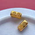 wholesale Metal material: S925 ancient method silver gold-plated Engraved wealth-inviting treasure gourd transfer bead straight tube five-way god of wealth DIY braided rope-0-6