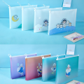 wholesale Metal material A4 cartoon transparent file bag with premium pull-tab document holder, PP plastic office student storage stationery pouch-0-1