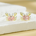 wholesale S925 Sterling Silver Korean-style Small Crab Earrings, Full Silver Ear Studs, Minimalist Earrings for Women, Wholesale Accessories-0-1