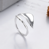 wholesale S925 Sterling Silver Korean Version Ins Minimalist Style Irregular Versatile Open Ring Geometric Simple Line Ring-1325FJ/approx. 3.9g Adjustable opening