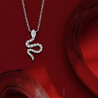 wholesale S925 Silver Exquisite Full-Diamond Snake Necklace, Luxe Design, Fashionable and Elegant for Women's Live Streaming-N506 Snake Necklace>925 Silver