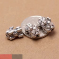 wholesale 999 Silver Matte Frosted Cartoon Pixiu Beads, Thai Silver Accessories DIY Handmade Red Cord Braided Bracelet Ornament-0-1