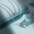 wholesale 925 Sterling Silver New Double-layer Evil Eye Palm Necklace,-0-3