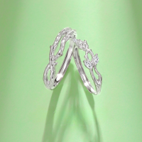 wholesale S925 Sterling Silver Intertwined Branches Couple Rings, Ins Style Luxury High-end Rings for 520 Valentine's Day Birthday Gift for Girlfriend-Couple's Rings/Approx. 4.07g&gt;PR003584 Sterling Silver