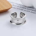 wholesale S925 Sterling Silver Ins Street Style Hip-Hop Wavy Curved Ring Punk Open-End Graffiti Ring-0-1