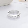 wholesale S925 Sterling Silver Trendy Street Minimalist Style Textured Crinkle Ring with a Design-Forward Asymmetric Look-0-2