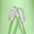 wholesale 925 Sterling Silver Love Intertwined Couple Rings, Men and Women's Matching Pair, Light Luxury Minimalist Openable 520 Valentine's Day Gift-0-0