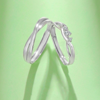 wholesale 925 Sterling Silver Love Intertwined Couple Rings, Men and Women's Matching Pair, Light Luxury Minimalist Openable 520 Valentine's Day Gift-Love Interwoven Couple Rings/Approx. 3.13g&gt;PR003576 Sterling Silver