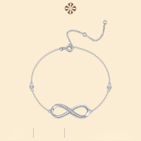 wholesale S925 Sterling Silver Cross-Border Bracelet Moissanite Amazon Europe and America New Style TikTok Live Hot-Selling Silver Jewelry Wholesale-15 Moissanite Diamonds