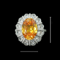 wholesale 925 Silver Gold-Plated Ring with High Carbon Diamonds Fancy Orange Oval Luxury Banquet Event Jewelry Versatile Women's Ring-0-1