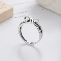wholesale S925 sterling silver multi-layer bow-shaped ring with a fresh and sweet Korean-style design, worn on the index finger for women-1108FJ/approx. 3.4g>Adjustable opening