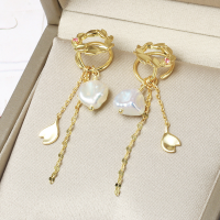 wholesale 925 Silver Spring Limited Earrings Cherry Blossom Multi-Combination Tassel Pearl No Piercing Ear Clip for Women Detachable Single Piece-Sakura Multi-Combination Tassel Ear Clip--Single 925 Silver