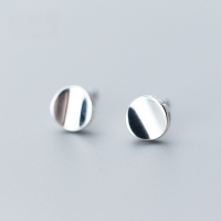 wholesale S925 Silver Nalan Stud Earrings for Women, Lightly Textured Round Studs, Simple and Elegant Literary Style Jewelry E9413-S925 Silver Earrings 925 Silver