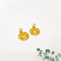 wholesale S925 gold-plated auspicious bean leaf pendant charm DIY semi-finished crystal jewelry accessory-0-3