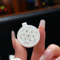 wholesale 990 Sterling Silver Pure Silver Peace Buckle Necklace Auspicious Words Round Pendant Unisex Buddha-style Gourd Zodiac Dragon Birth Year Gift-0-27
