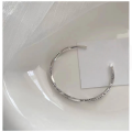wholesale Metal Material: 925 Sterling Silver, Artistic Style, Design-Letter Silver Bracelet for Women, Minimalist Twist Bangle, Summer Ins Niche Light Luxury-0-0