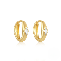 wholesale 925 Sterling Silver Classic Zircon-inlaid Opal Ear Hoop Earrings For Women, Popular In, Ins-Gold#6 925 silver