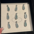 wholesale S925 Sterling Silver Natural Weathered Material Blue Water Jadeite Small Lucky Bean Four-Seasons Bean Pendant Women's Collarbone Necklace-0-4