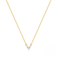 wholesale S925 Silver Irregular Zircon-encrusted Heart Necklace For Women,, Elegant And Versatile-Gold 925 silver