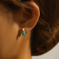 wholesale S925 Sterling Silver Turquoise Marquise Earrings, Necklace, And Ring Set For Women-0-4