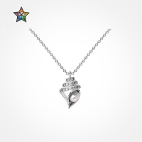 wholesale S925 Sterling Silver INS Style Viral Pendant Necklace for Women, High-End Conch Shell Design, Niche Luxury Collarbone Chain-Platinum DY190820-SW-WH 925 Silver