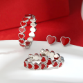 wholesale 925 Sterling Silver Earrings, Versatile Sweet and Edgy Valentine's Day Heart Enamel Stud Earrings for Women, Cross-Border Best-Selling Jewelry-0-1