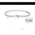 wholesale S925 Sterling Silver Single Row No Hole Square Zircon Tennis Bracelet, Direct from Manufacturer-0-9
