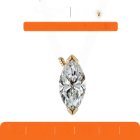 wholesale S925 Silver Marquise Moissanite Pendant Necklace Light Luxury Clavicle Chain Amazon Hot Selling In Stock Wholesale-White gold 1 carat (with certificate)  42cm+5cm