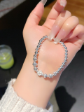 wholesale 999 Silver Lucky Bamboo Knot Agate and Broken Silver Bracelet for Women, Minimalist New Chinese Style Beaded Bracelet-0-22