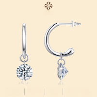 wholesale S925 Sterling Silver Moissanite Stud Earrings, New Style Cross-Border Best-Seller Ready to Ship Wholesale from Panyu Factory-Moissanite 3 carats*2