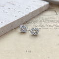 wholesale S925 Sterling Silver Snowflake Earrings Women Small and Exquisite Light Luxury Inlaid Diamond Dazzling Minimalist Design-0-3