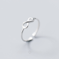 wholesale S925 Silver Nalan Infinity 8 Ring, Japanese and Korean Fashion, Personality-Infused, Elegant and Minimalist Openable Ring J4454-0-3