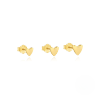 wholesale S925 Sterling Silver Geometric Smooth Heart Daily Versatile Elegant Earring Set, Hot-sellingins Earrings-3-piece set - Gold#2 925 silver