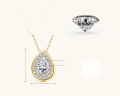 wholesale 925 Sterling Silver European and American Luxury Full Moissanite Necklace, Light Luxury High-End Sense Teardrop Pendant D Color Clavicle Chain Wholesale-0-6