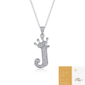 wholesale 925 silver popular 26-letter alphabet necklace for women, stylish and elegant moissanite cross-border collarbone chain-0-40