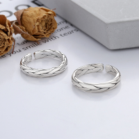 wholesale S925 Sterling Silver Retro Vintage Handmade Minimalist Braided Open Ring Trendy Simple Style-YJ635S/A is about 4.4 grams