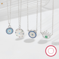 wholesale [925 Sterling Silver] Eye of the Devil Pendant Necklace, High-End Sense Light Luxury Women's Choker, Cross-Border Exclusive Wholesale-KN23064 925 silver