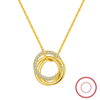 wholesale S925 Sterling Silver Cloud-Pull Jewelry Triple-Loop Triple-Circle Versatile Zircon Necklace Collarbone Chain Factory Direct Wholesale-Gold 925 silver