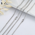 wholesale S925 Sterling Silver Bead Plain Silver Pearl Necklace O-Link Chain Versatile DIY Matching Accessory Collarbone Chain Sweater Chain-0-0