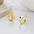 wholesale S925 Sterling Silver Korean-style Geometric Irregular Minimalist Small C-Hoop Earrings for Women-0-2