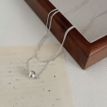 wholesale S925 Sterling Silver Constant Round Bead Double-Layer Snake Chain Necklace for Women, New Minimalist Light Luxury Layering Collarbone Chain-0-3