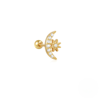 wholesale S925 Sterling Silver Pink Zircon Butterfly Ear Cuff, Small Hollow-out Design, Versatile And Personalized Piercing Screw Ball Earring-Single gold #9